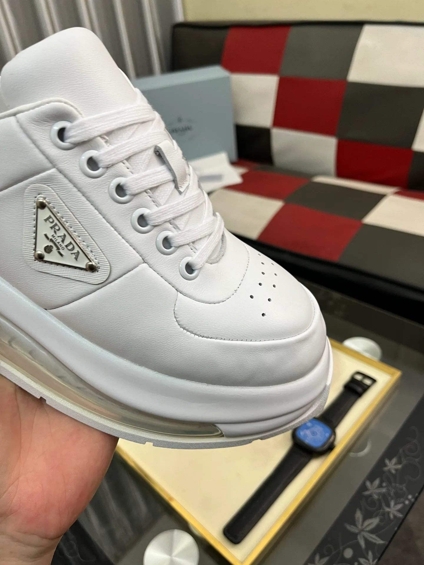 Men's Men's Shoes💰640⌚️⌚️《PRADA*》The latest and most popular casual shoes, top brand [seduce] luxury~purchase, top~quality. [Strong] The upper is made of imported breathable cowhide with cloth material ➕ breathable sheepskin feet (•) and fine workmanship. Code number: 38-442️⃣Colors available